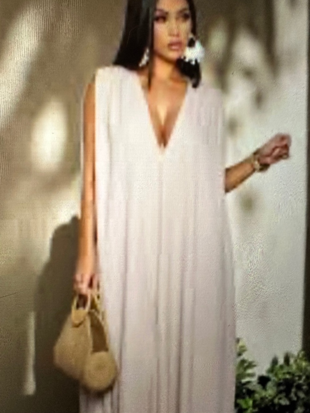 Zara chiffon deep v-neck A-line Dress. Size medium